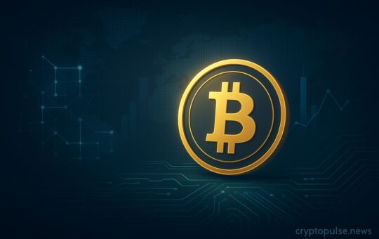 Futuristic Bitcoin symbol with blockchain network and financial data graphics, representing El Salvador’s Bitcoin Day purchase.