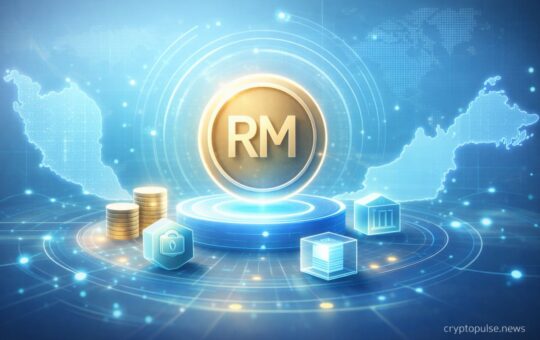 Malaysia ringgit stablecoin coin with blockchain network visuals CBDC sandbox