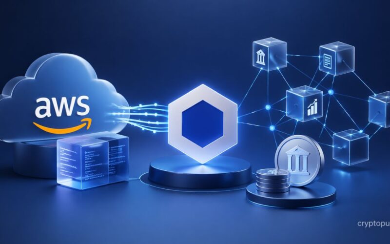 AWS cloud and Chainlink blockchain network powering enterprise tokenization and trusted data integration