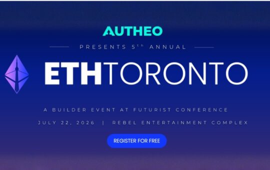 Autheo presents ETHToronto 2026 builder event on July 22 in Toronto