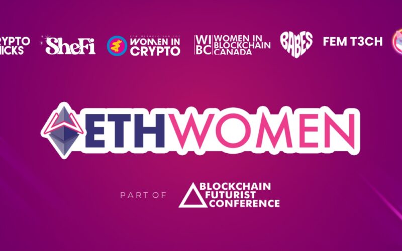 ETHWomen event banner promoting the July 2026 Web3 and AI conference in Toronto during Canada Crypto Week