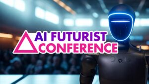 AI Futurist Conference 2026 featured image with humanoid robot at Blockchain Futurist Conference