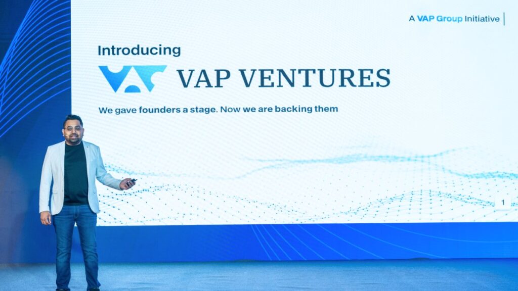 VAP Group CEO Vishal Parmar introduces VAP Ventures during the launch event in Riyadh