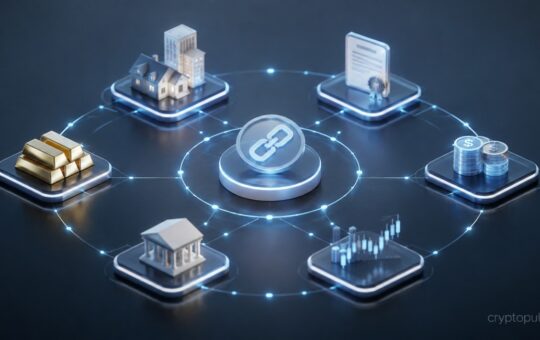 Blockchain network connecting tokenized real-world assets across DeFi for lending, collateral, trading, and finance