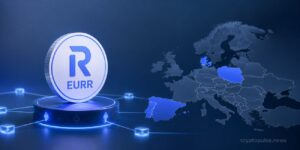 EURR stablecoin on Ethereum beside a map of Europe highlighting Revolut's initial rollout markets