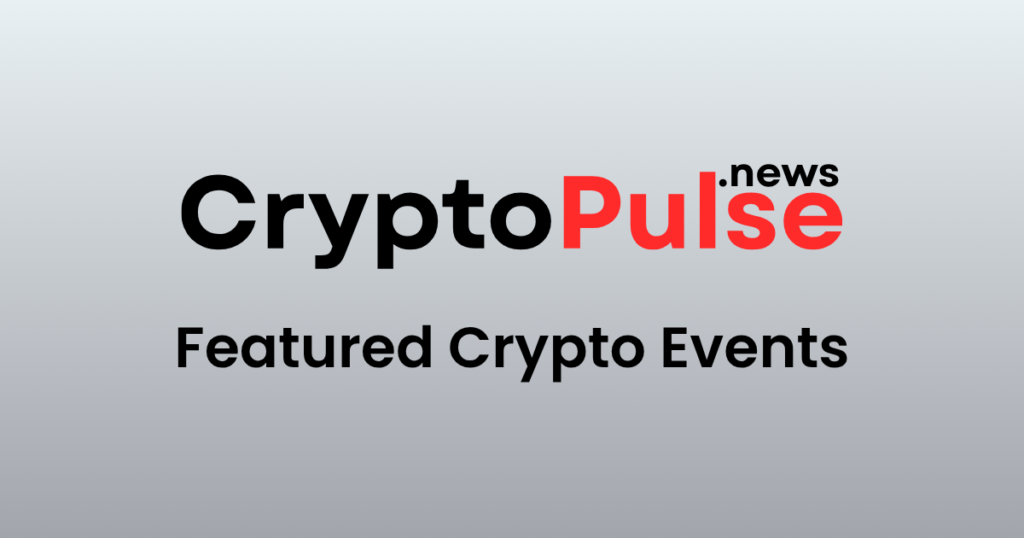 CryptoPulse.News logo with Featured Crypto Events title