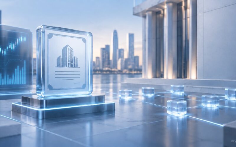Tokenized U.S. stocks represented by digital market charts and an onchain trading network under SEC regulation.