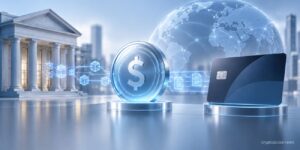Bank-issued stablecoin connecting traditional banking with card settlement across a global payments network.