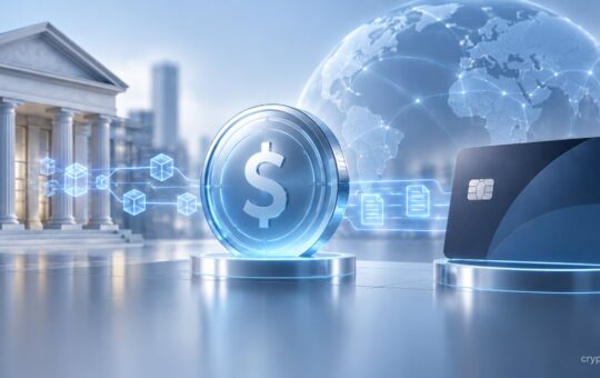 Bank-issued stablecoin connecting traditional banking with card settlement across a global payments network.